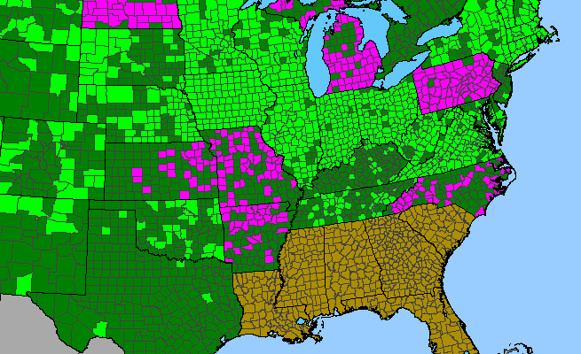 The range of Calystegia sepium